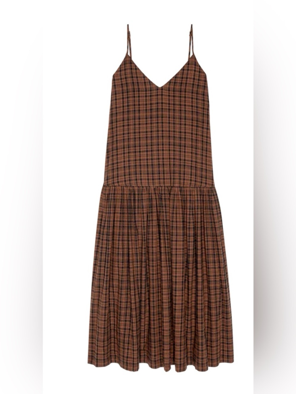 The Great The Great Drop Dress brown plaid